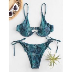 Zaful Snakeskin Tie Side Bikini Swimwear Size 8